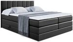 BOXSPRINGBETT MOETI KING - 140x200 - H3/H4 - Schwarz Hochglanz