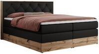 BOXSPRINGBETT VENETO KING 140/200 Schwarz Kunstleder - H3