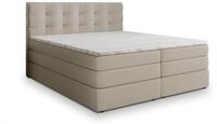 BOXSPRINGBETT AREZI 160x200 cm mit Matratze und Topper - Beige