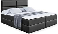 BOXBETT mit Matratze H3 und Lattenrost - AURA - 180x200 Schwarz Hochglanz