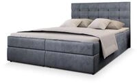 BOXBETT GLOS M 180x200 cm mit Matratze und Topper, H2+H3 - Grau