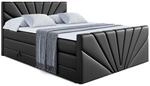 BOXSPRINGBETT MILTIO-Z KING - 180x200 - H3/H4 - Schwarz Hochglanz