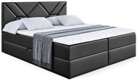 BOXBETT mit Matratze H3 und Lattenrost - BARWA - 200 x 200 Schwarz Hochglanz