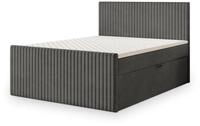 BOXBETT TERVAN 180x200 cm mit Matratze und Topper - Grau