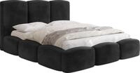 POLSTERBETT Harmony mit Bettkasten, Schwarz Samt Velours 140x200 cm