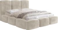 POLSTERBETT Harmony mit Bettkasten, Creme Samt Velours 140x200 cm
