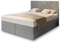 BOXBETT TRANI 180x200 cm mit Matratze und Topper - Hellgrau