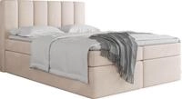 BOXBETT Amira mit Bettkasten, Samt Beige 160/200 cm &ndash; 7-Zonen
