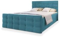 BOXBETT SLAT 140x200 cm mit Matratze und Topper - Blau