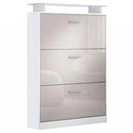 SCHUHSCHRANK Lavia Front in Sandgrau Hochglanz