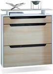 SCHUHSCHRANK Annie Eiche s&auml;gerau / Schwarz Hochglanz