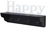WANDGARDEROBE HAPPY 4 HAKEN Schwarz, Reinwei&szlig;