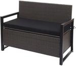 POLY-RATTAN 2ER SITZBANK Grau, Schwarz