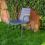 Gartenstuhl Parc Anthrazit/Teak stapelbar