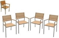 Gartenstuhl-Set Denver 4er-Set ca. 53x86 cm Teakholz
