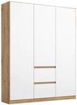 Dreht&uuml;renschrank Nidda Wei&szlig;, Eiche Artisan