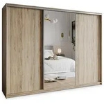 SCHWEBET&Uuml;RENSCHRANK TAVI 250/205/60 cm 3-t&uuml;rig mit Spiegel und Schubladen...