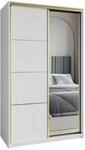 SCHWEBET&Uuml;RENSCHRANK VARO 120/205/60 cm 2-t&uuml;rig mit Spiegel Wei&szlig;