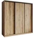 SCHWEBET&Uuml;RENSCHRANK NISSE 200/205/60 cm 3-t&uuml;rig Eiche Wotan