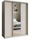 SCHWEBET&Uuml;RENSCHRANK TAVI 150/205/60 cm 3-t&uuml;rig mit Spiegel Kaschmir
