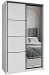 SCHWEBET&Uuml;RENSCHRANK VARO 120/205/60 cm 2-t&uuml;rig mit Spiegel Wei&szlig;