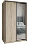 SCHWEBET&Uuml;RENSCHRANK TAVI 120/205/60 cm 2-t&uuml;rig mit Spiegel Sonoma Eiche