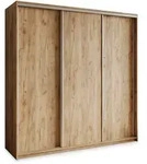 SCHWEBET&Uuml;RENSCHRANK NISSE 180/205/60 cm 3-t&uuml;rig mit Schubladen Craft Eiche Gold