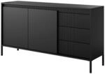SIDEBOARD SENSATO 154/81/40 cm mit 3 Schubladen und 2 T&uuml;ren Schwarz