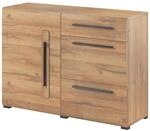 KOMMODE TULLIA 120/86/39 cm mit 3 Schubladen und 1 T&uuml;ren Eichefarben