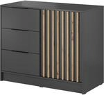 SIDEBOARD NELIANA 105/86/45cm mit 3 Schubladen 1 T&uuml;ren Graphitfarben