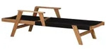 Sonnenliege Little John ca. 73x200 cm Schwarz/Akazie