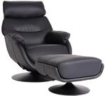 RELAXSESSEL MIT HOCKER Schwarz