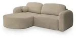 ECKSOFA AMILIA L-S Beige Boucle-Stoff mit Schlaffunktion