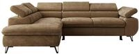 ECKSOFA PABLO L Braun Schenille glatt - Links Seite mit T25 Topper