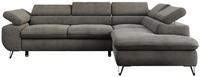 ECKSOFA PETER L Dunkelgrau Velvet - Rechts Seite