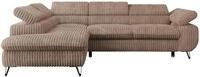 ECKSOFA PETER L Braun Cord - Links Seite