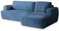 ECKSOFA SENTI P R-S Blau Kordstoff mit Schlaffunktion