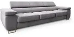 BETTSOFA MOSINE Hellgrau Velours-Stoff mit Schlaffunktion