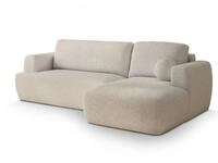ECKSOFA SENTI N R-S Creme Boucle-Stoff mit Schlaffunktion