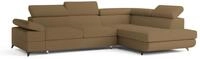 ECKSOFA FAVIEN R-S Orange Boucle-Stoff mit Schlaffunktion