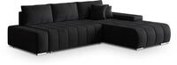 ECKSOFA ALESE R-S Schwarz Velours-Stoff mit Schlaffunktion