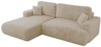 ECKSOFA OVO L Creme Pl&uuml;sch - Links Seite