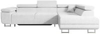 ECKSOFA mit Schlaffunktion und Bettkasten GUSA-L 272x202x107 cm Wei&szlig; Boucl&eacute;