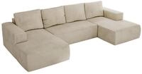 WOHNLANDSCHAFT TRENTINO U Beige Velvet