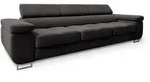 BETTSOFA MOSINE Schwarz Velours-Stoff mit Schlaffunktion