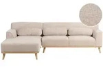 ECKSOFA 3-Sitzer Chenillegewebe Beige rechtsseitig Simos