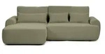 ECKSCHLAFSOFA Oliver im Boucl&eacute;-Gewebe, Hellgr&uuml;n, links