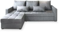 ECKSOFA KOS PIK M Hellgrau Velours-Stoff mit Schlaffunktion