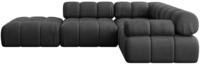 ECKSOFA modulares Sofa Felto-L1 - 285x190x70 cm Schwarz Velours