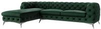 ECKSOFA Chesterfield Laura Flasche Gr&uuml;n Samt